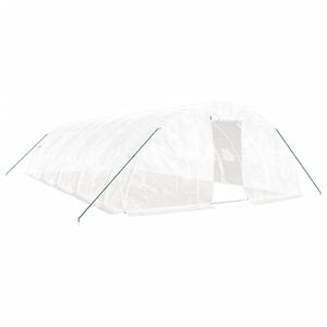 vidaXL Tuinkas met stalen frame 50 m&sup2; 10x5x2,3 m wit