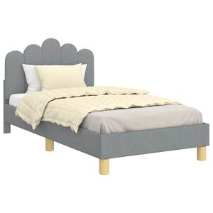 vidaXL Bedframe voor kinderen met hoofdbord Lichtgrijs 80 x 160 cm