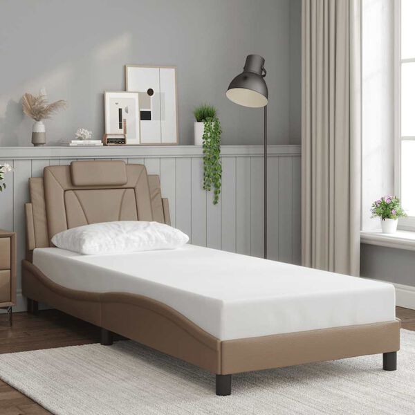 vidaXL Bedframe "Viana" zonder matras kunstleer cappucinnokleurig 90x190 cm