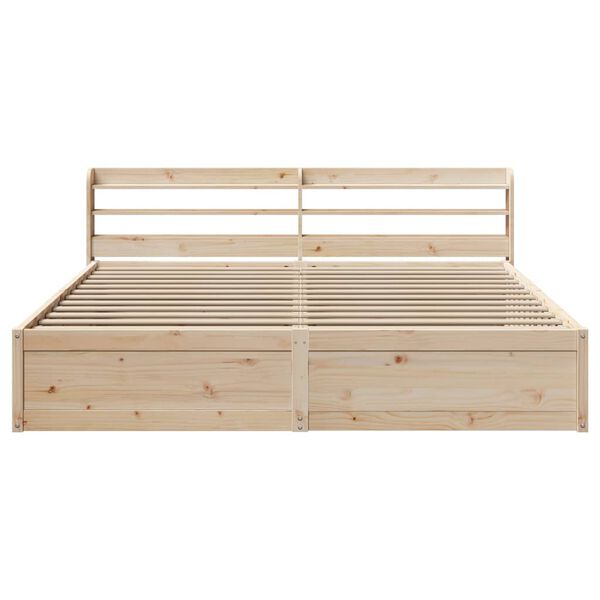 vidaXL Bedframe met hoofdbord massief grenenhout 200x200 cm
