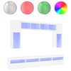 vidaXL 8-delige tv-wandmeubelset met LED-verlichting wit