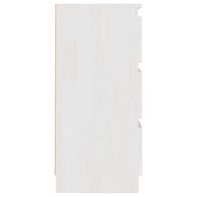 vidaXL Nachtkastje 40x29,5x64 cm massief grenenhout wit
