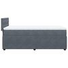 vidaXL Boxspring met matras fluweel donkergrijs 90x200 cm