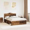 vidaXL Bedframe met hoofdeinde Oudhout 150 x 200 cm Massief grenenhout