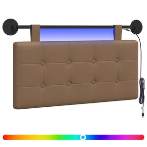 vidaXL Hangend hoofdbord Met LED-verlichting Cappuccino Kunstleer