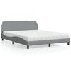 vidaXL Bed met matras "Dover" stof lichtgrijs 160x200 cm
