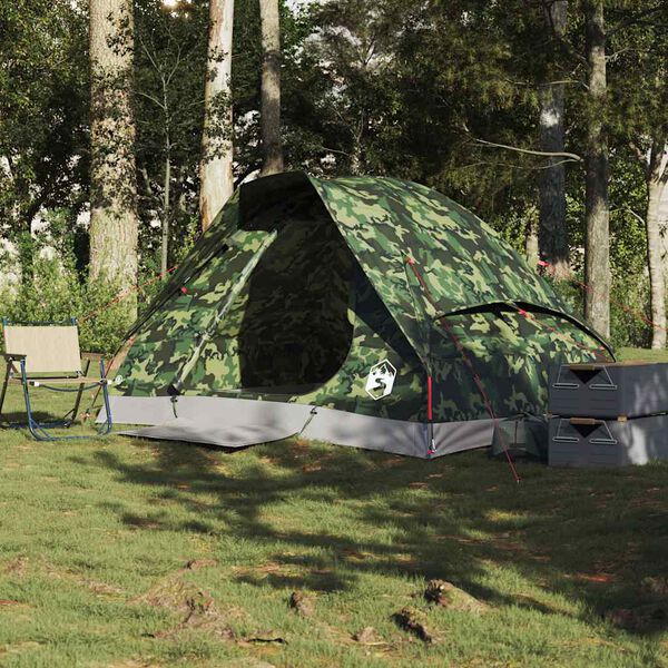 vidaXL Koepeltent 2-persoons waterdicht camouflage