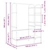 vidaXL Kledingrek met plank Grijs 120 x 44 x 160 cm Bewerkt hout