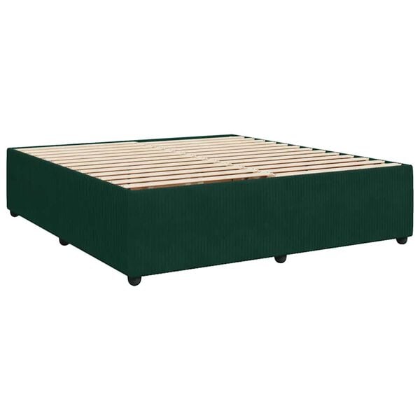 vidaXL Bedframe zonder matras 180x200 cm fluweel donkergroen