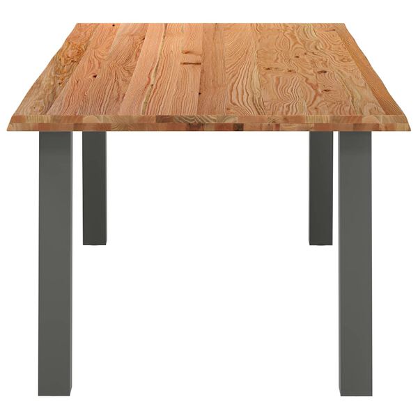 vidaXL Eettafel rechthoekig 220x100x74 cm massief eikenhout lichtbruin