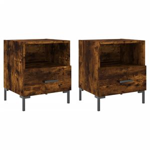 vidaXL Nachtkastjes 2 st 40x35x47,5 cm bewerkt hout gerookt eikenkleur