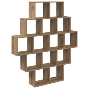vidaXL Wandplank Artisanaal eiken 120 x 20 x 136 cm Bewerkt hout
