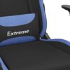 vidaXL Massage gamestoel stof zwart en blauw
