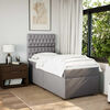 vidaXL Boxspring met matras stof taupe 100x200 cm