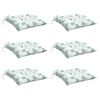 vidaXL Stoelkussens 6 st bladpatroon 40x40x7 cm stof