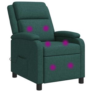 vidaXL Massage Recliner Donkergroen Stof