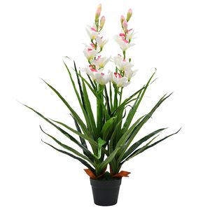 vidaXL Kunstplant met pot cymbidium orchidee 100 cm groen