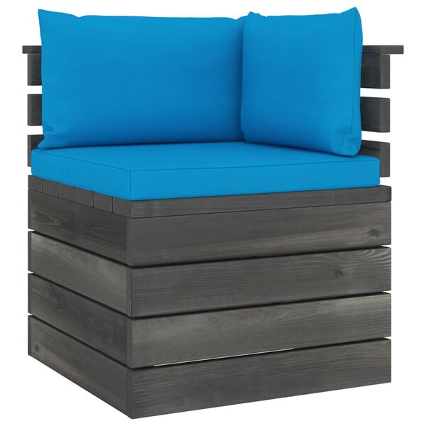 vidaXL 6-delige Loungeset met kussens pallet grenenhout