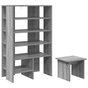 vidaXL Schoenenkast 2 st 62 x 35 x 100 cm Bewerkt hout Grijs Sonoma