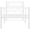vidaXL Bedframe met hoofd- en voeteneinde metaal wit 90x200 cm