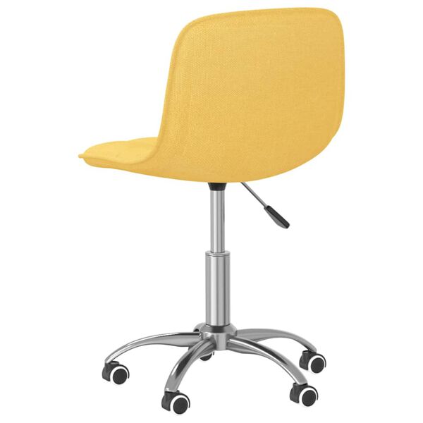 vidaXL Kantoorstoel draaibaar stof mosterdgeel