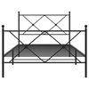 vidaXL Bedframe met hoofd- en voeteneinde metaal zwart 107x203 cm