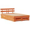 vidaXL Bedframe met lade Wasbruin 135 x 190 cm Massief grenenhout