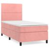vidaXL Boxspring met matras fluweel roze 80x200 cm