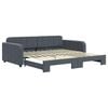 vidaXL Slaapbank met onderschuifbed 100x200 cm fluweel donkergrijs