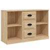 vidaXL Dressoirs 3 st bewerkt hout sonoma eiken