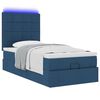 vidaXL Ottoman bed met matras en LED's 80x200cm stof blauw