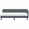 vidaXL Hoekbedframe met matras Donkergrijs 80 x 200 cm Fluweel