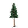 vidaXL Slanke Kerstboom Groen 180 cm PVC en massief dennenhout