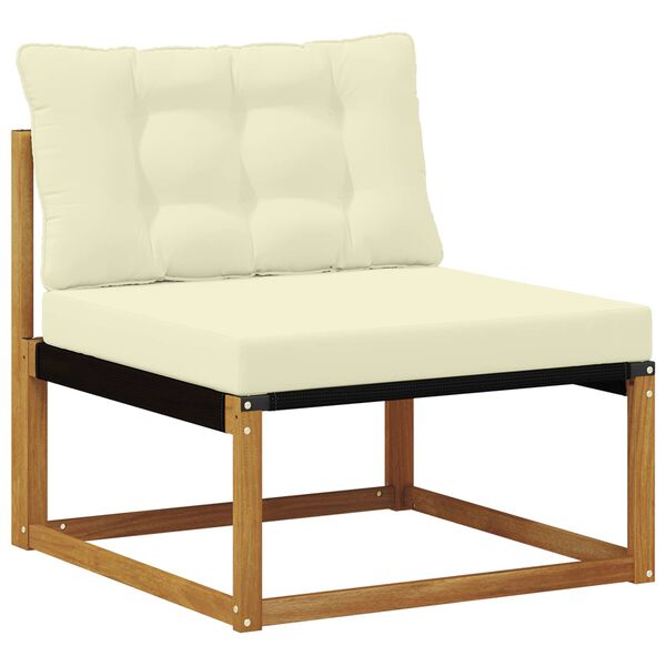 vidaXL Buiten bankenset met kussen 4 pcs Natuurlijk en Cr&egrave;me