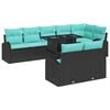 vidaXL Tuin Sofa Set met opslag 9 pcs Zwart Poly riet