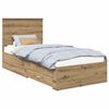 vidaXL Bedframe met hoofdeinde Artisan Eiken 90 x 190 cm Bewerkt hout
