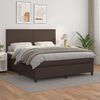 vidaXL Boxspring met matras kunstleer bruin 180x200 cm