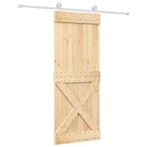 vidaXL Schuifdeur 80 x 210 cm Massief Grenenhout (Niet-Behandeld)