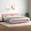 vidaXL Boxspring met matras en LED fluweel roze 180x220 cm