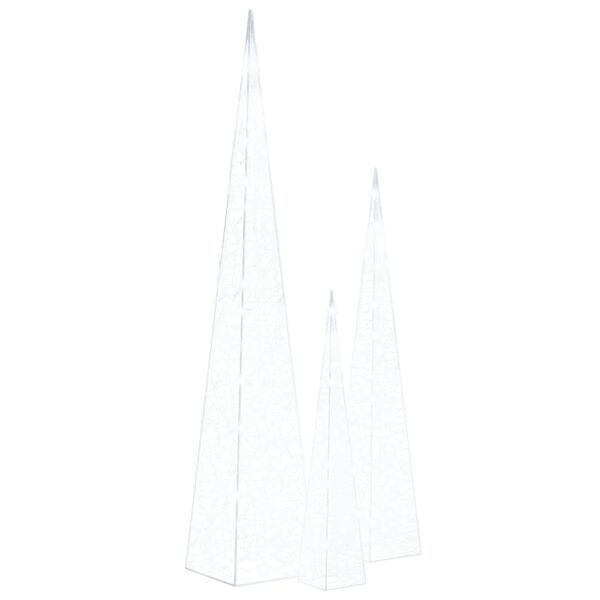 vidaXL Lichtkegelset decoratief LED 60/90/120 cm acryl koudwit