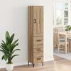 vidaXL Highboard Artisan Eiken 34,5 x 34 x 180 cm Bewerkt hout