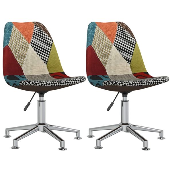 vidaXL Eetkamerstoelen draaibaar 2 st patchwork stof