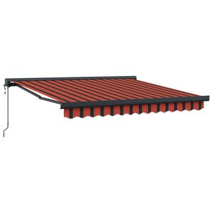 vidaXL Uitschuifbare luifel Rood en Zwart 350 x 250 x 165 cm