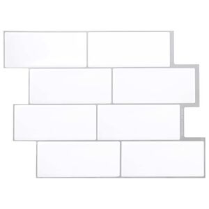 vidaXL Subway Tegel 10 pcs Wit Grijs 29 x 21 cm Polyurethaan en PET