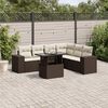 vidaXL 7-delige Loungeset met kussens poly rattan bruin
