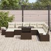 vidaXL Tuin Sofa Set met opslag 9 pcs Bruin Poly riet