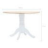 vidaXL Eettafel 106 cm massief rubberwood wit en bruin