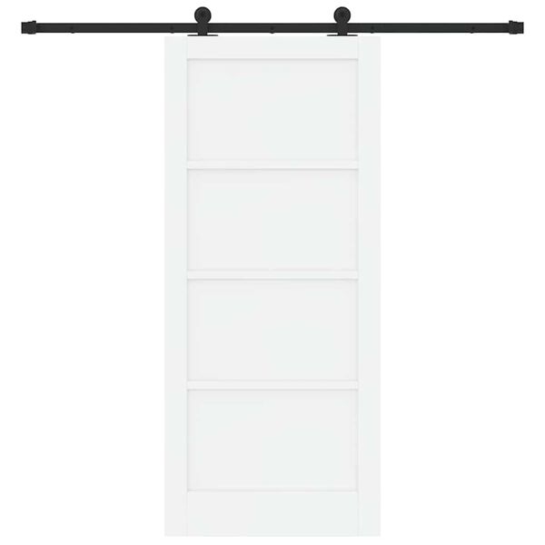 vidaXL Schuifdeur Wit en zwart 86 x 198,5 cm Massief grenenhout