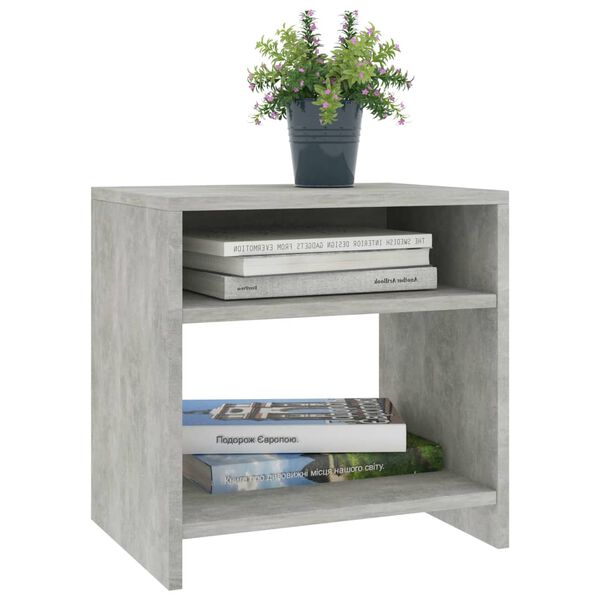 vidaXL Nachtkastjes 2 st 40x30x40 cm bewerkt hout betongrijs