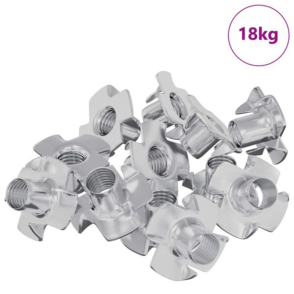 vidaXL Gestanste T-moer 7200 pcs Zilver M6 mm Staal